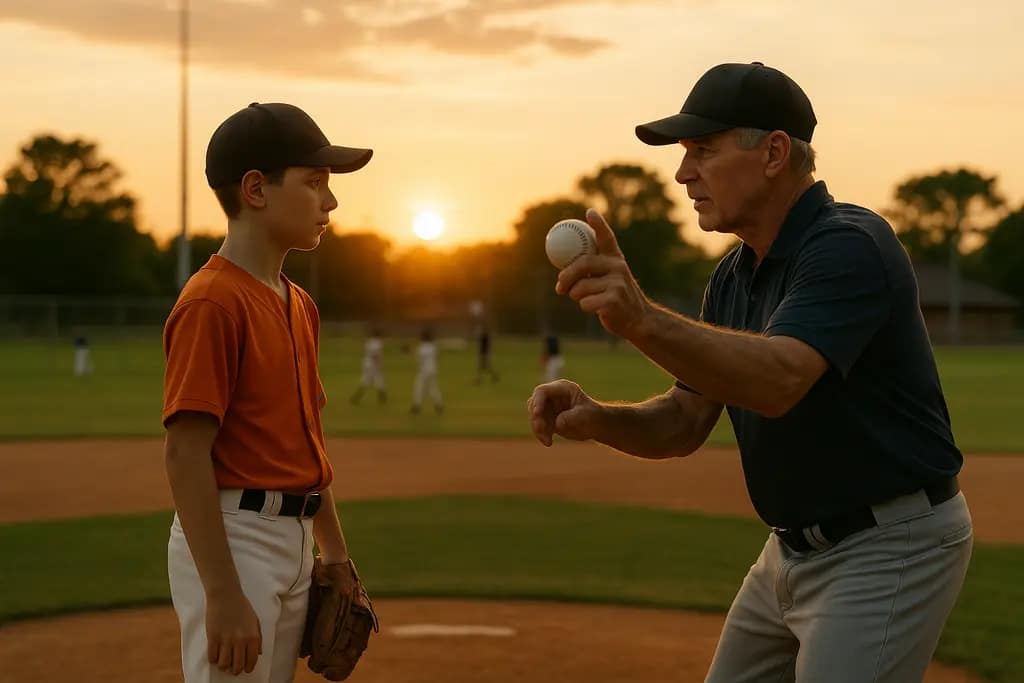 young Texas pitchers warming up on a bullpen mound with a coach nearby