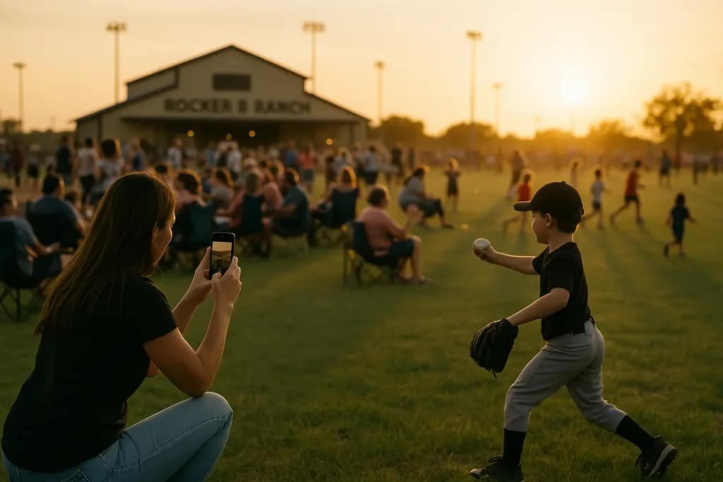 Rocker B Ranch tournaments bring youth teams to a Texas baseball field near Graford