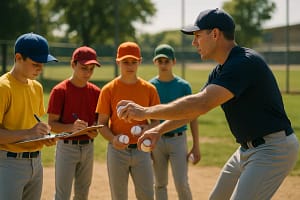 Texas youth baseball players working on Summer Tournament Skills before a game