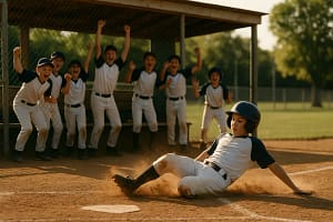 Youth Baseball Organizations coach young players during a Texas practice