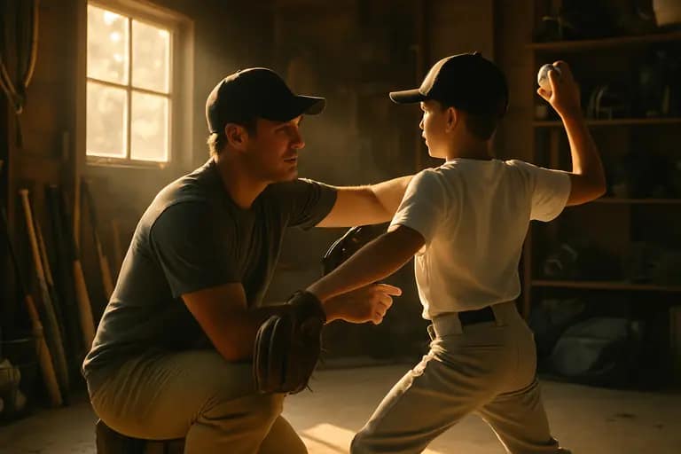 Youth baseball team warming up before a tournament game in Texas
